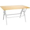 CAMPZ Table En Bambou 100x60x58cm, Marron/gris