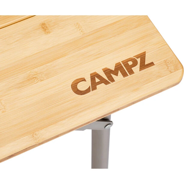 CAMPZ Table En Bambou 80x60x65cm Avec Filet De Rangement, Marron – Image 3