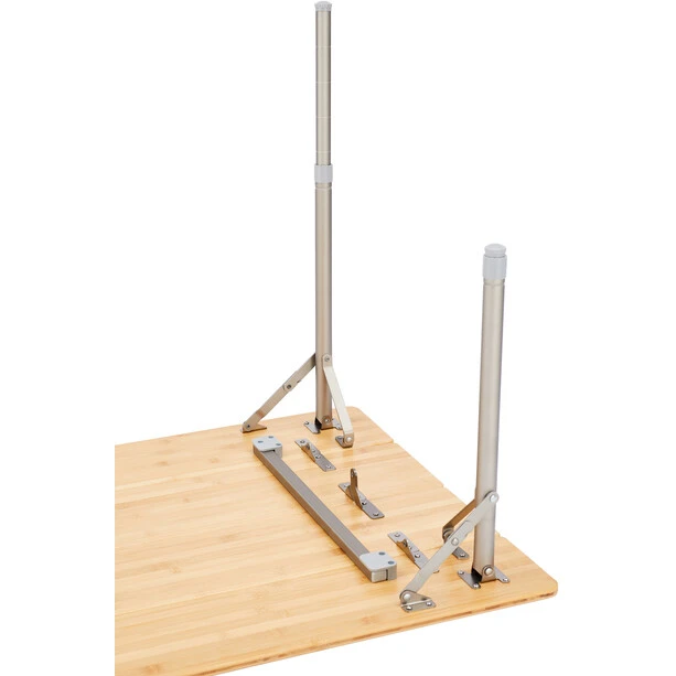 CAMPZ Table En Bambou 80x60x65cm Avec Filet De Rangement, Marron – Image 6