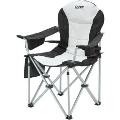 CAMPZ Chaise Avec Accoudoirs Deluxe, Gris/noir