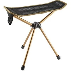 CAMPZ Tabouret Pliant En Aluminium, Carré, Noir/Or