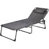 CAMPZ Chaise Longue Matelassée, Noir