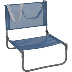 Lafuma Mobilier CB Beach Chair With Cannage Phifertex, Bleu/gris